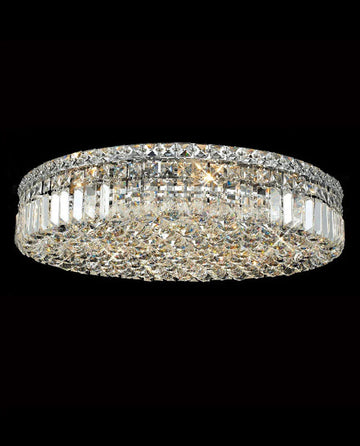 24'' Round Flush Mounted Chandelier Modern Crystal Ceiling Light-吸顶灯-Jecanoli