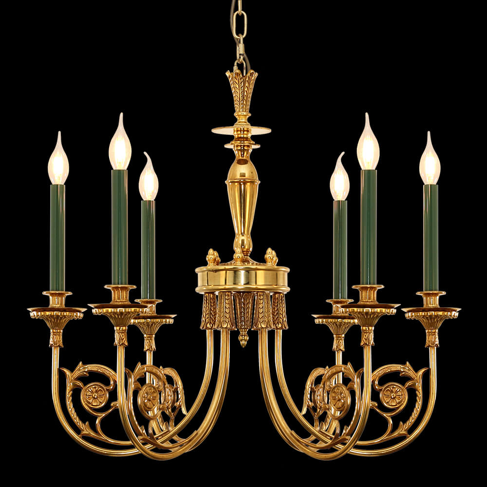 26-34 Inch Multiple Size Small Baroque Style Royal French Copper Chandelier Lighting-铜灯-Jecanoli