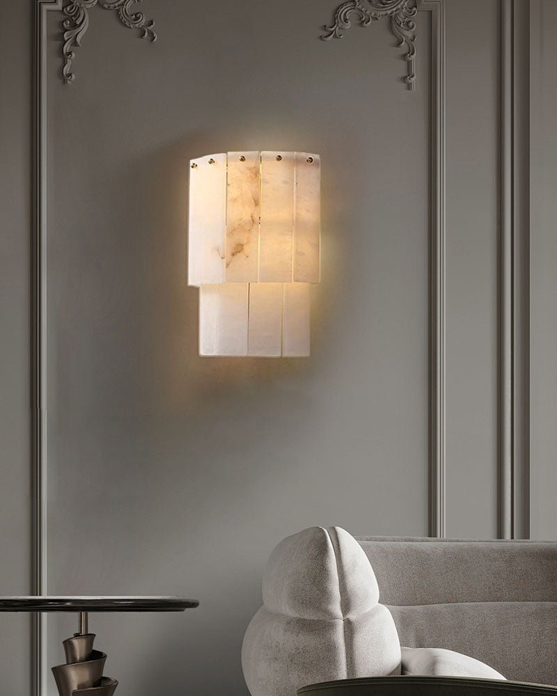 7-Layer Round Alabaster Chandelier lamp black for living room, bedroom, dining room-Jecanoli