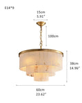 7-Layer Round Alabaster Chandelier lamp black for living room, bedroom, dining room-Jecanoli