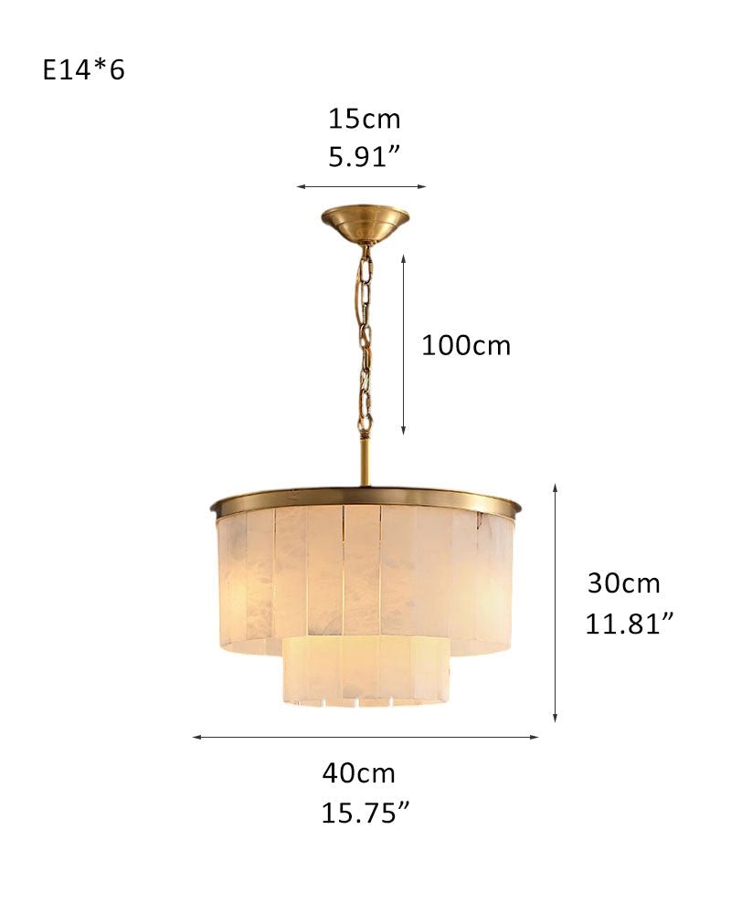 7-Layer Round Alabaster Chandelier lamp black for living room, bedroom, dining room-Jecanoli