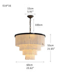 7-Layer Round Alabaster Chandelier lamp black for living room, bedroom, dining room-Jecanoli