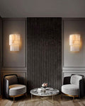 7-Layer Round Alabaster Chandelier lamp black for living room, bedroom, dining room-Jecanoli