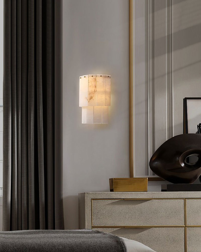 7-Layer Round Alabaster Chandelier lamp black for living room, bedroom, dining room-Jecanoli