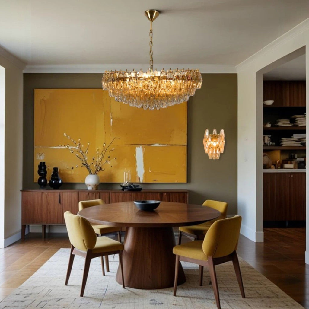 Cyra Glass Tiered Round Chandelier