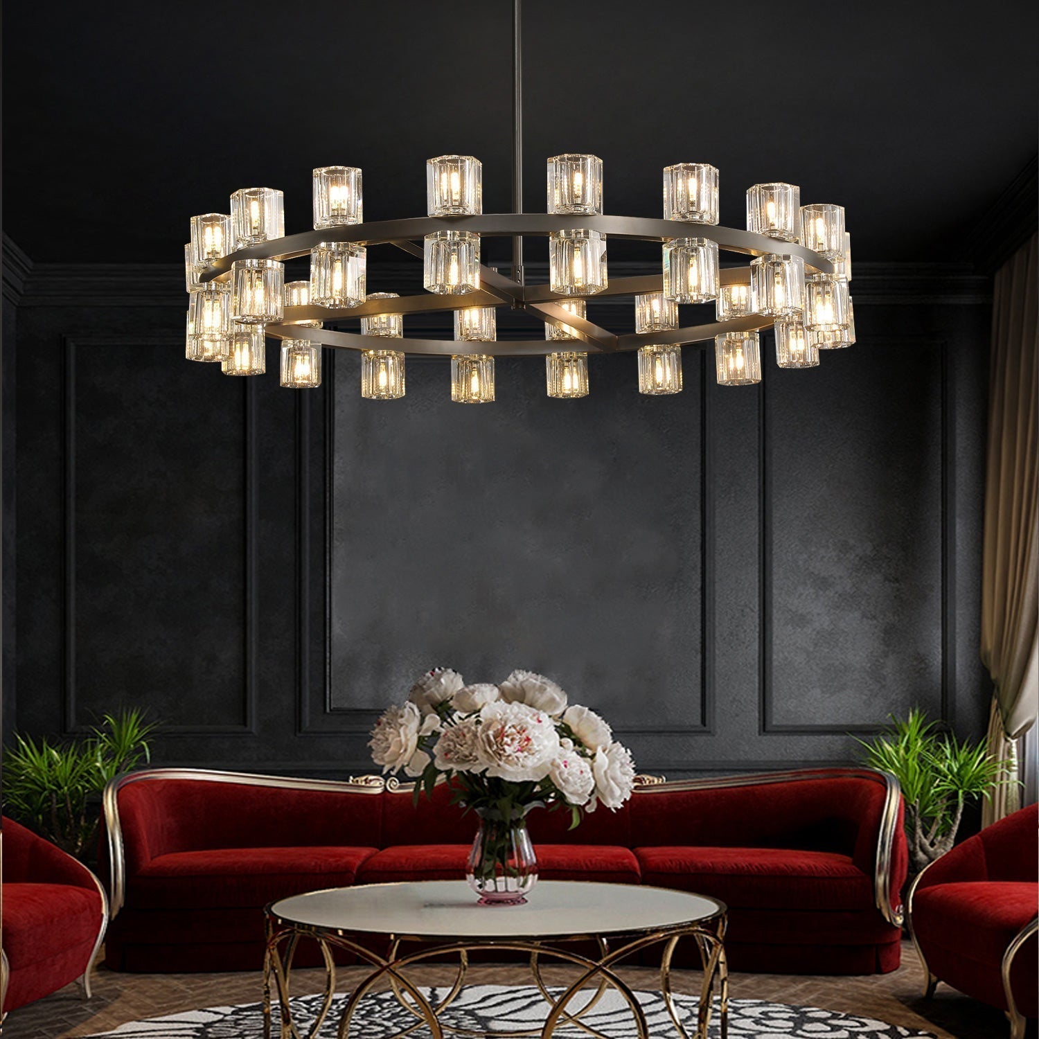 Auraline Modern Round Cryastal Chandelier