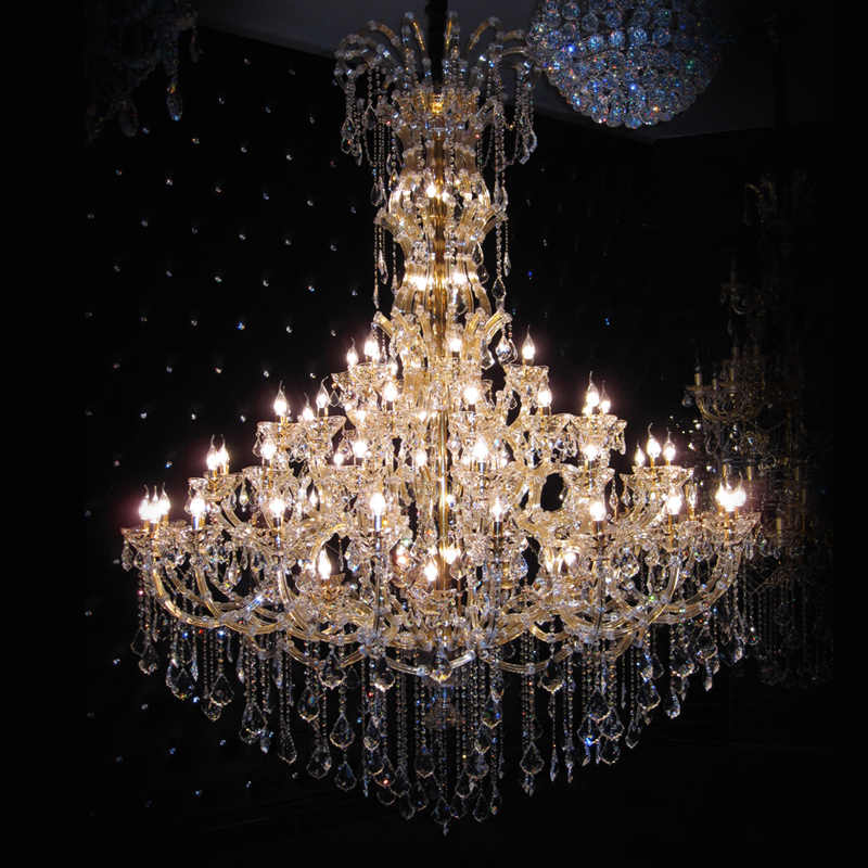 Large Villa Chandelier European Crystal Lamp 71"W 102"H-大吊灯-Jecanoli