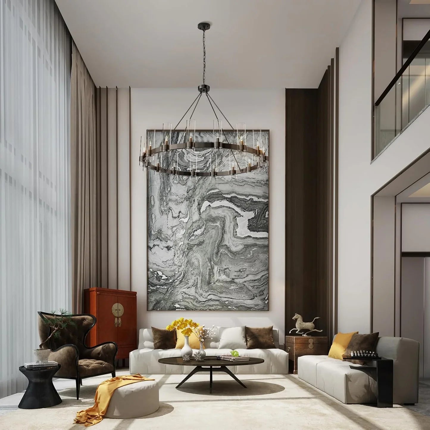 Ravion Glass Round Chandelier