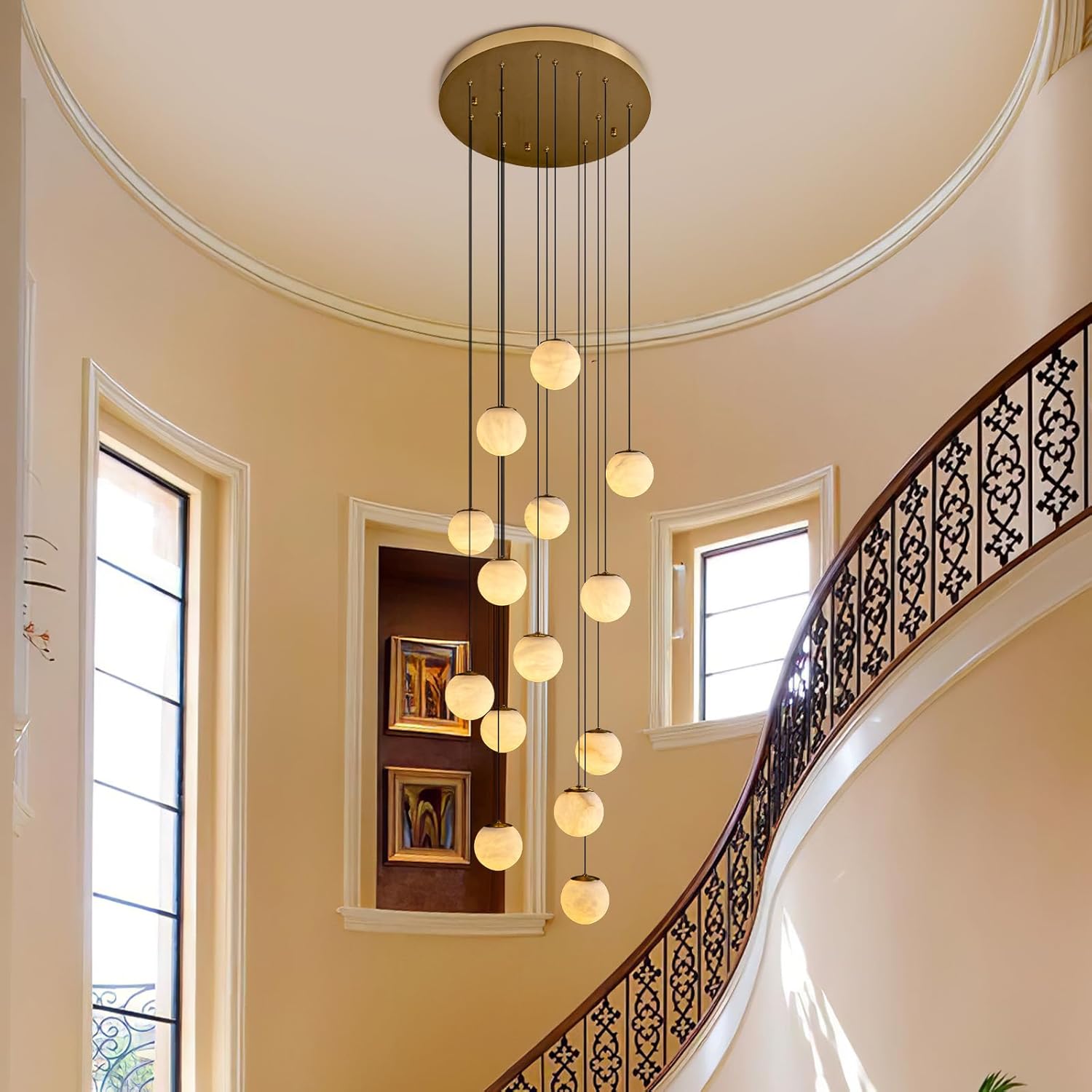 Alabaster Staircase Chandelier