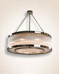 Polished Chrome Rigadine Glass & Frosted Glass Chandelier 40
