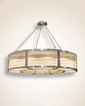 Satin Nickel Clear Glass Rod Modern Chandelier 72