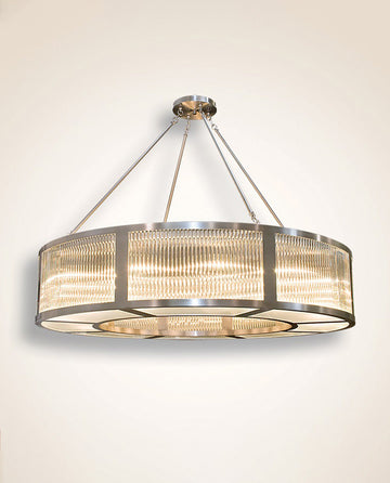 Satin Nickel Clear Glass Rod Modern Chandelier 72"W 17"H-大吊灯-Jecanoli