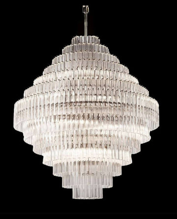 13 Tiers Large Modern Glass Chandelier for Foyer 43"W 51"H-大吊灯-Jecanoli