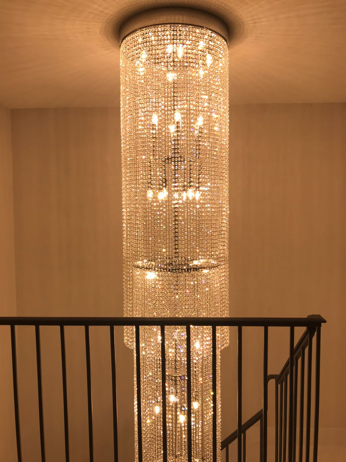 Waterfall Crystal Chandelier Staircase Chandelier 22"W 236"H-大吊灯-Jecanoli