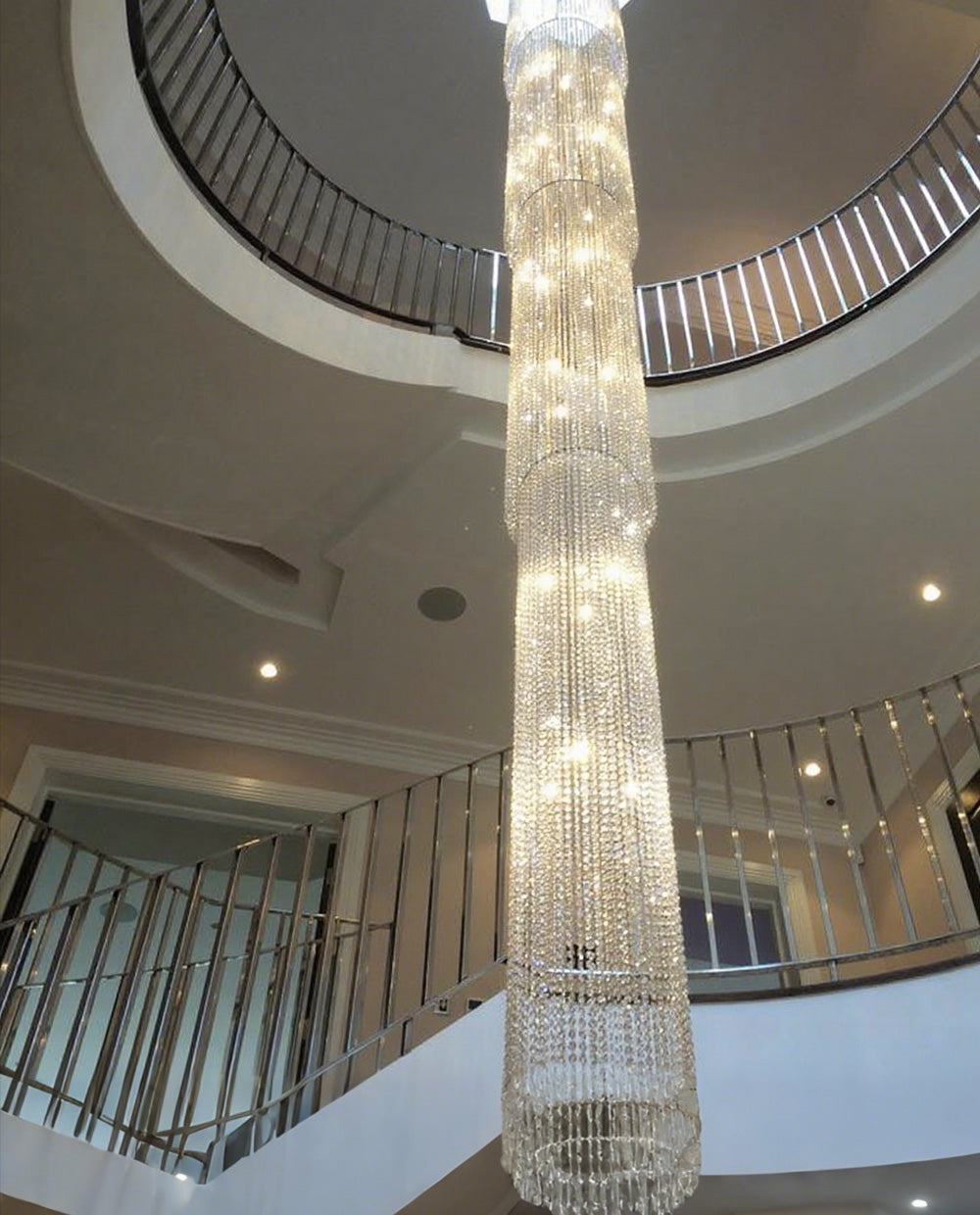 Waterfall Crystal Chandelier Staircase Chandelier 22"W 236"H-大吊灯-Jecanoli