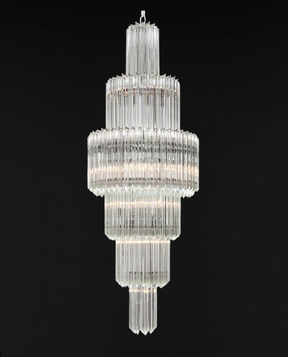 Custom Modern Long Chandelier for Staircase 24"W 65"H-大吊灯-Jecanoli