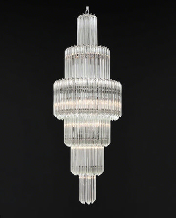 Custom Modern Long Chandelier for Staircase 24"W 65"H-大吊灯-Jecanoli