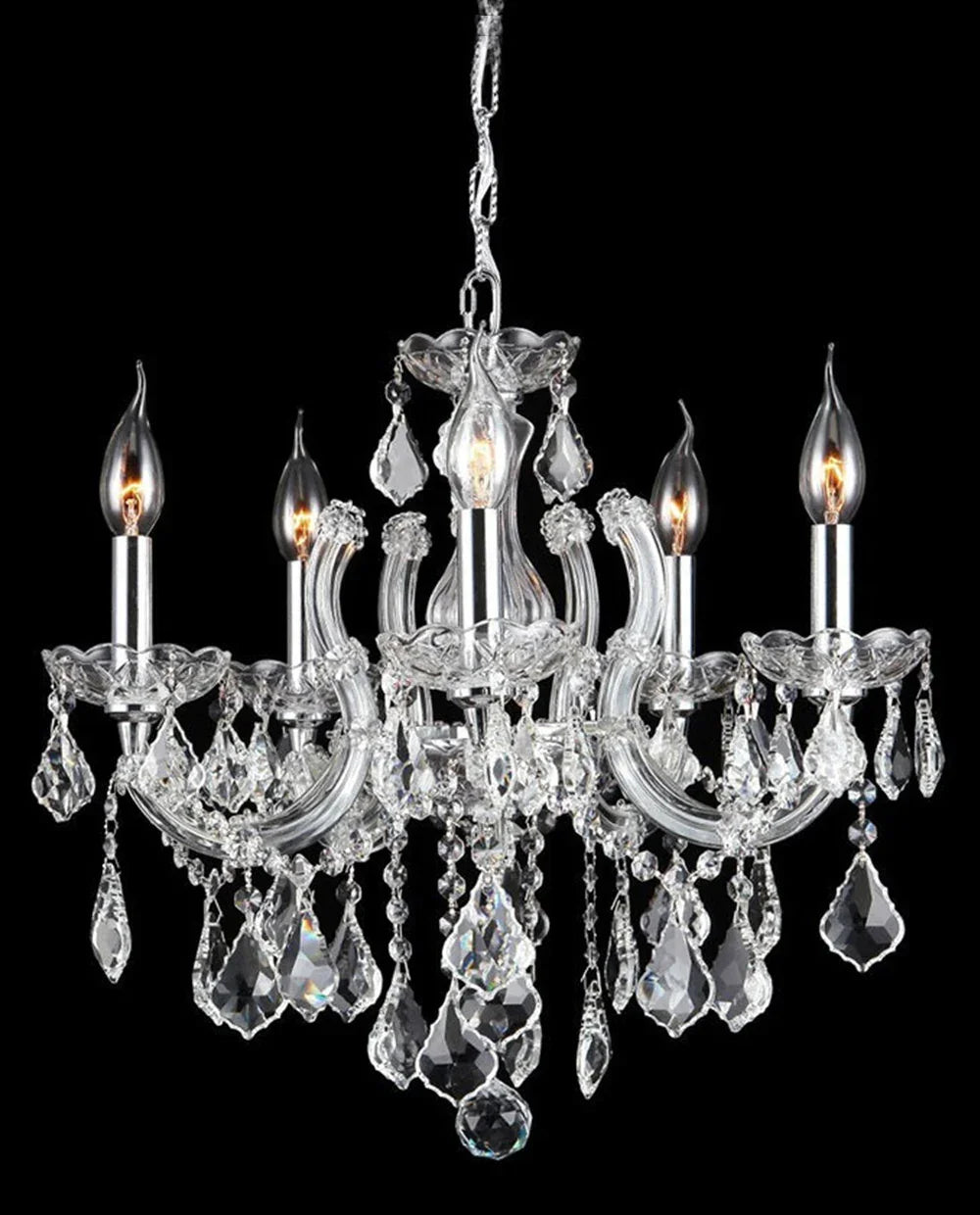 18'' Wide Small Chandelier 5 Lights Maria Theresa Crystal Chandelier MT01L5C-吊灯-Jecanoli