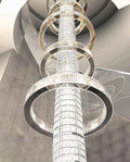 Bespoke Big Modern Crystal Chandelier for High Ceilings 47