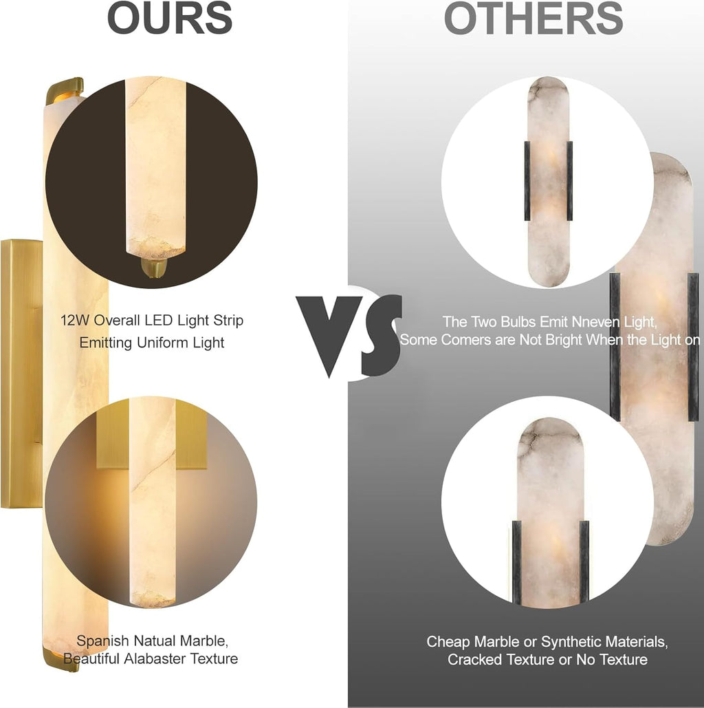 Elegant Alabaster Handcrafted Wall Sconce