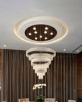 Custom Made 7 Rings Spiral Chandelier Foyer Crystal Lighting 43
