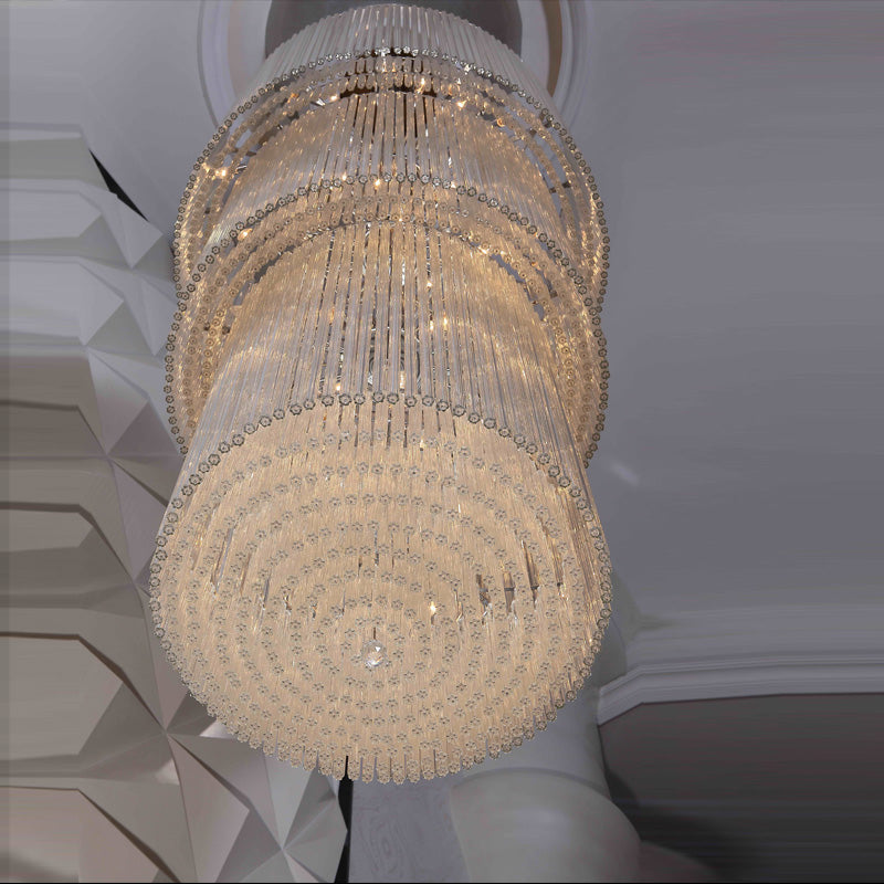 Modern Long Chandelier Lighting for Foyer 39"W 138"H-大吊灯-Jecanoli