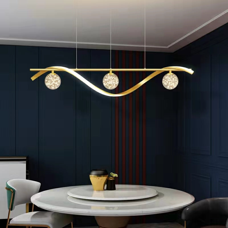 Modern Dining Room Chandelier Concise Style Glass Ball Starlight Ceiling Lamp Luxury Bar Counter Light-Jecanoli