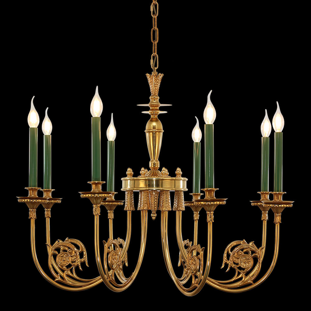 26-34 Inch Multiple Size Small Baroque Style Royal French Copper Chandelier Lighting-铜灯-Jecanoli