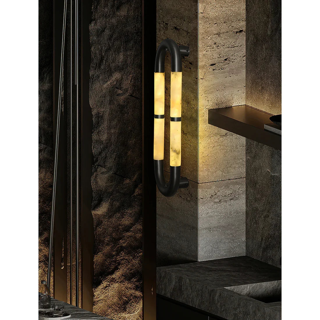 Alabaster Tube Wall Sconce-Wall Sconces-Jecanoli