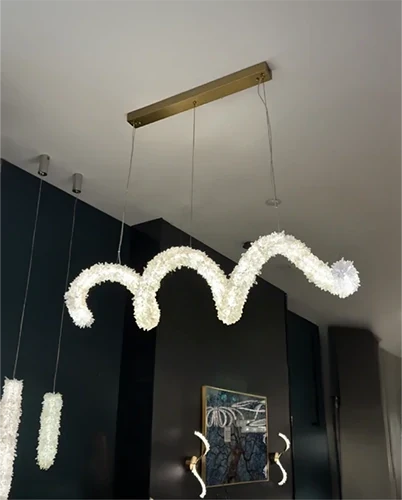 Modern Artistic Spring-shaped Natural Crystal Chandelier Modern Artistic Spring-shaped Natural Crystal Chandelier for Dining Room/Kitchen Island/Low Ceilings