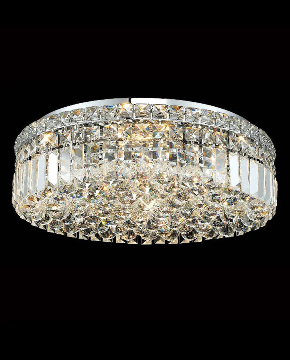 20'' Round Flush Mounted Chandelier Modern Crystal Ceiling Light-吸顶灯-Jecanoli