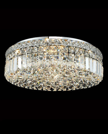 20'' Round Flush Mounted Chandelier Modern Crystal Ceiling Light-吸顶灯-Jecanoli
