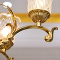 33X25 Inch 6 Lights Small Antique Copper Chandelier Light with Glass Shades-铜灯-Jecanoli