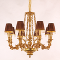 35X30 Inch 8 Lights Baroque Style Antique Copper Chandelier-铜灯-Jecanoli