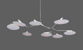 9-light Branching Disc Flush mount - Brushed Brass / Porcelain-Jecanoli