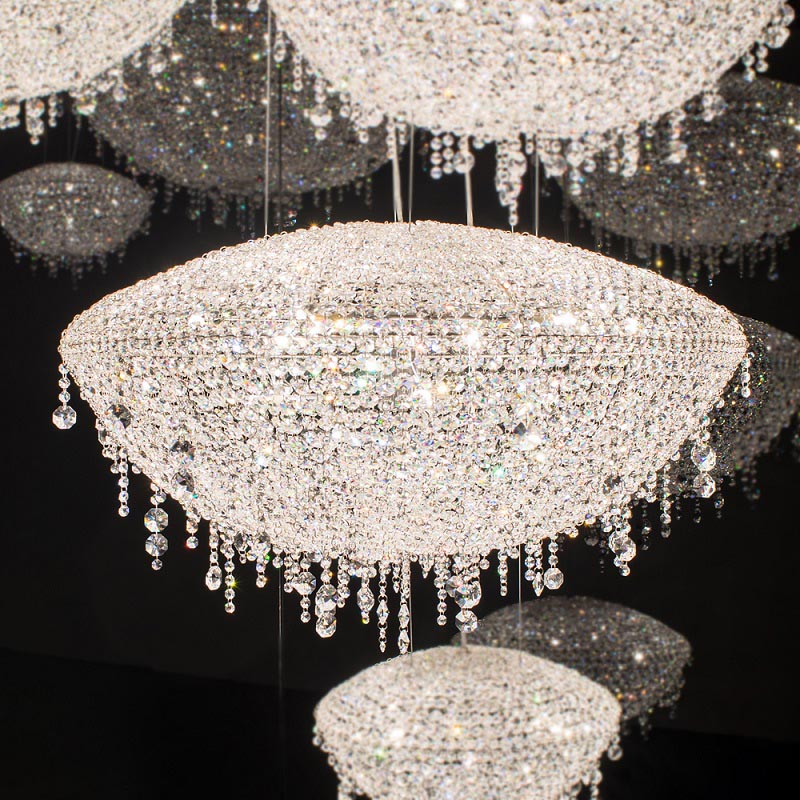Modern Crystal Chain Chandelier Lighting 47" W 24"H-大吊灯-Jecanoli