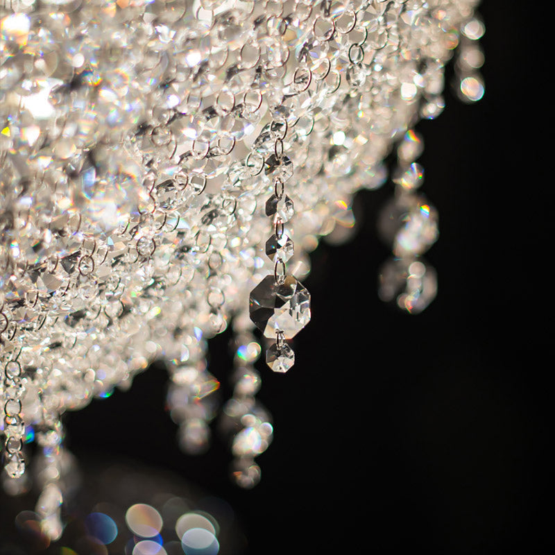 Modern Crystal Chain Chandelier Lighting 47" W 24"H-大吊灯-Jecanoli