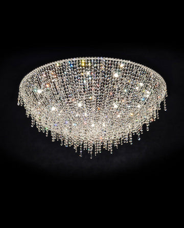 Modern Crystal Chain Chandelier Lighting 47" W 24"H-大吊灯-Jecanoli