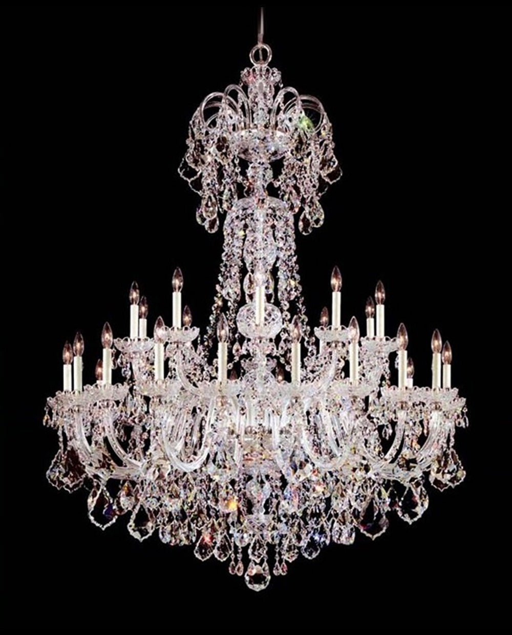 30 Lights Big Glass Chandelier for Foyer 47"W 61" H-大吊灯-Jecanoli