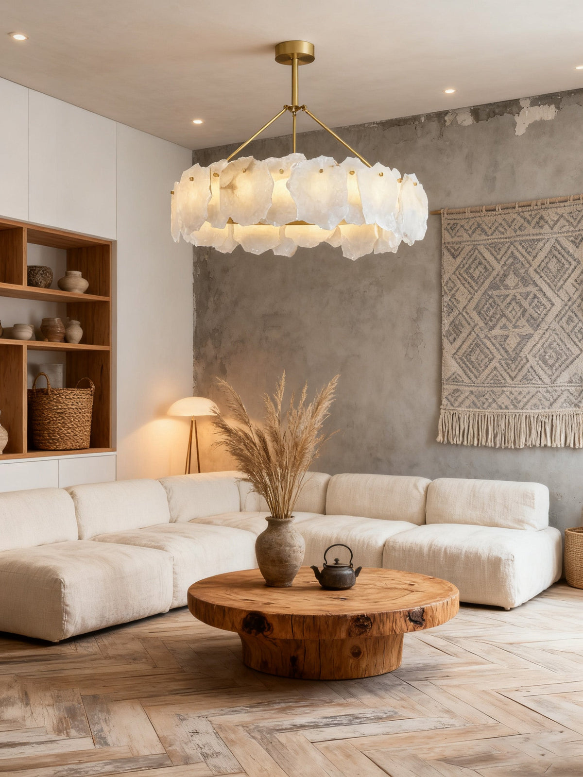 24''/ 31.5''/ 40'' Round Chandelier Modern Halo Alabaster Lighting for Bedroom-现代灯-Jecanoli