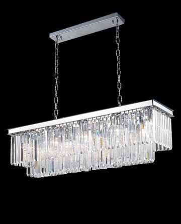 40 Inch Rectangle Chandelier Modern Crystal Chandelier Lighting for Dining Room-现代灯-Jecanoli