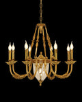 8 Lights Small Empire Style Antique Brass Chandelier Gold Dining Room Chandelier 31X28 Inch-铜灯-Jecanoli
