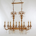 36 Inch Linear Chandelier French Empire Style Brass and Crystal Dining Chandelier-铜灯-Jecanoli