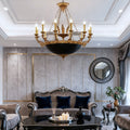 39X37 Inch 12 Lights Rococo French Empire Copper Chandelier-铜灯-Jecanoli