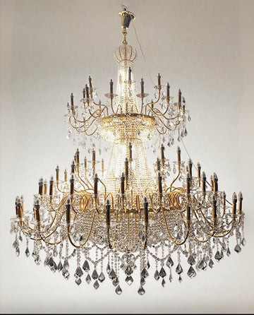 7ft Wide Large Gold Crystal Chandelier for Foyer 83"W 98"H-大吊灯-Jecanoli