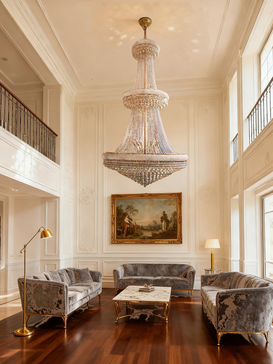 European classic crystal chandeliers for the hotel lobby 47"W 79"H-大吊灯-Jecanoli
