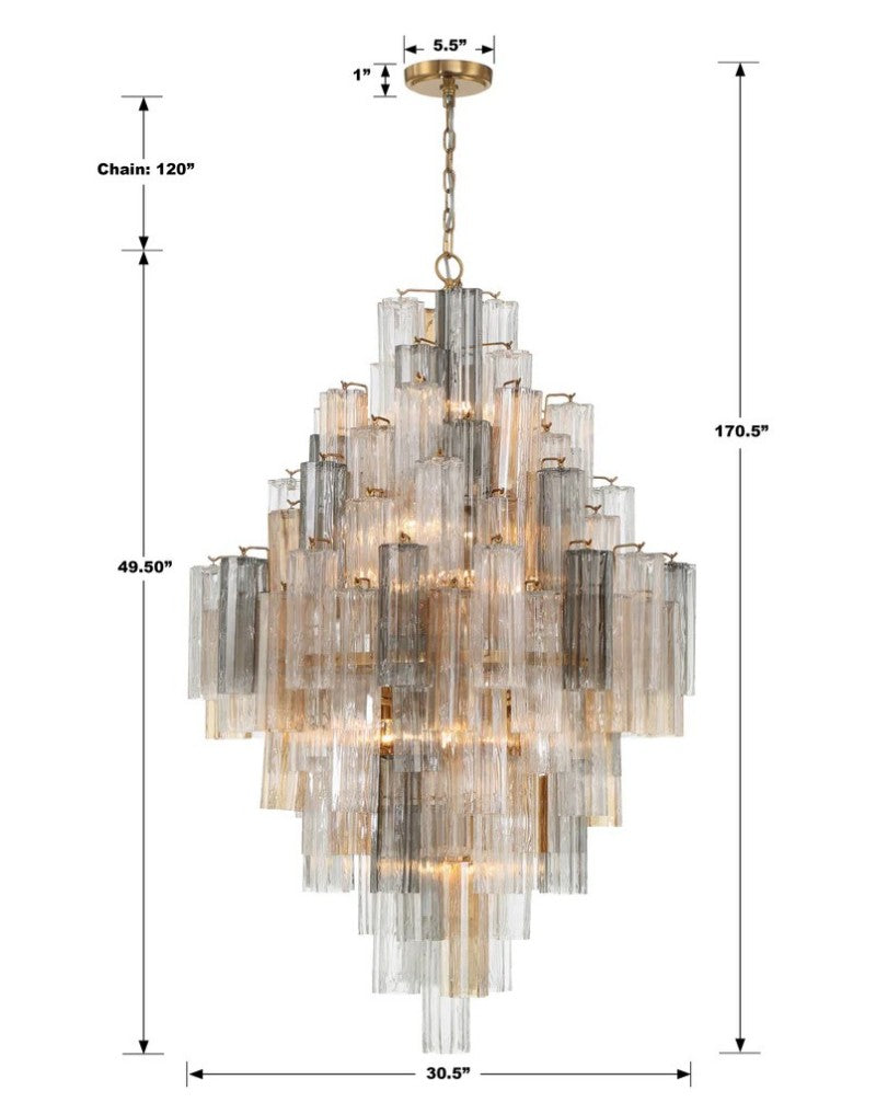 Eddifod Tiered 20-Light Chandelier-Chandelier-Jecanoli