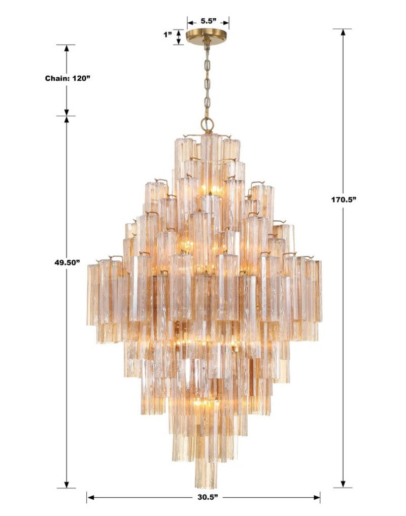 Eddifod Tiered 20-Light Chandelier-Chandelier-Jecanoli
