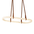 Alabaster Round Leather Chandelier – Luxury LED Ceiling Light