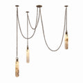 Alabaster Flint 3-Light LED Gypsum Pendant with Vintage Brass